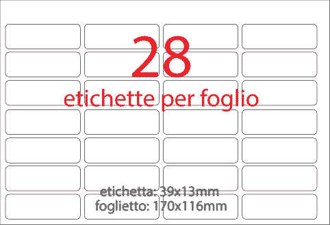 wereinaristea EtichetteAutoadesive aRegistro, 39x13mm(13x39) Carta GIALLO, in foglietti da 116x170, 28 etichette per foglio, (10 fogli).