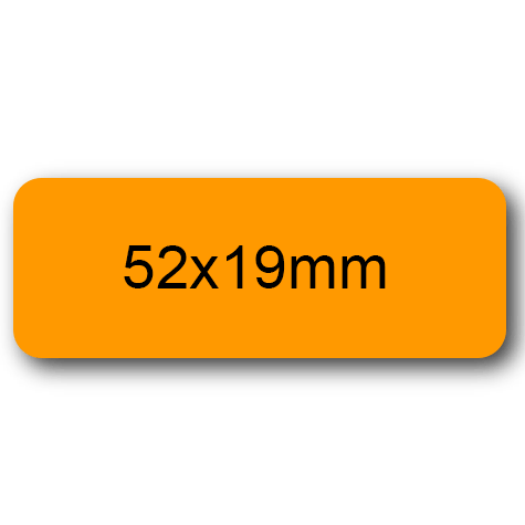 wereinaristea EtichetteAutoadesive aRegistro, 52x19mm(19x52) Carta ARANCIONE, in foglietti da 116x170, 15 etichette per foglio, (10 fogli).