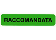 wereinaristea Etichette autoadesive Tik-Fix, a registro, mm 48x10 (10x48) RACCOMANDATA, scritta nera su fondo VERDE, in foglietti da mm 116x170, 26 etichette per foglio, (4 fogli).