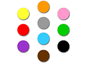 wereinaristea EtichetteAutoadesive aRegistro, diametro 16 COLORI ASSORTITI, in foglietti da 116x170, 54 etichette per foglio, (10 fogli), La confezione contiene 40 etichette per ognuno dei seguenti colori: GIALLO, ROSA, ARANCIONE, ROSSO, GRIGIO, VERDE, VIOLA, AZZURRO, MARRONE, NERO WERd16as