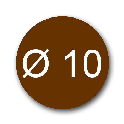 wereinaristea EtichetteAutoadesive aRegistro, diametro 10 MARRONE, in foglietti da 116x170, 117 etichette per foglio, (10 fogli).