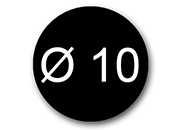 wereinaristea EtichetteAutoadesive aRegistro, diametro 10 NERO, in foglietti da 116x170, 117 etichette per foglio, (10 fogli) WERd10ne