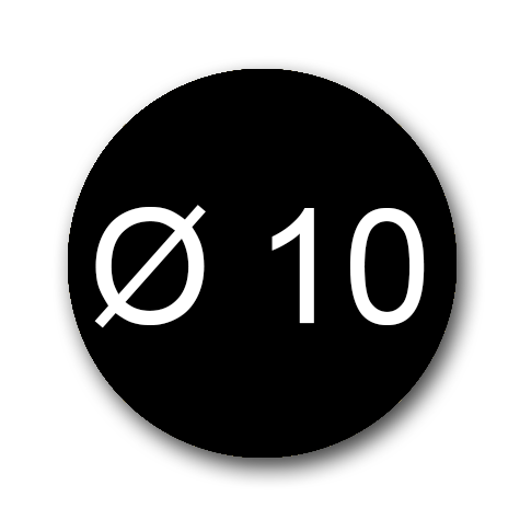 wereinaristea EtichetteAutoadesive aRegistro, diametro 10 NERO, in foglietti da 116x170, 117 etichette per foglio, (10 fogli).