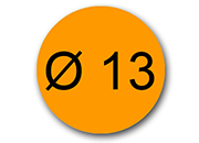 wereinaristea EtichetteAutoadesive aRegistro, diametro 13 ARANCIONE, in foglietti da 116x170, 77 etichette per foglio, (10 fogli) WERd13ar