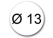 wereinaristea EtichetteAutoadesive aRegistro, diametro 13 BIANCO, in foglietti da 116x170, 77 etichette per foglio, (10 fogli).