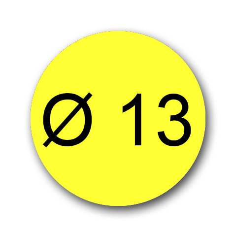 wereinaristea EtichetteAutoadesive aRegistro, diametro 13 GIALLO, in foglietti da 116x170, 77 etichette per foglio, (10 fogli).