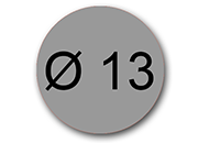 wereinaristea EtichetteAutoadesive aRegistro, diametro 13 GRIGIO, in foglietti da 116x170, 77 etichette per foglio, (10 fogli).