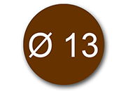 wereinaristea EtichetteAutoadesive aRegistro, diametro 13 MARRONE, in foglietti da 116x170, 77 etichette per foglio, (10 fogli).