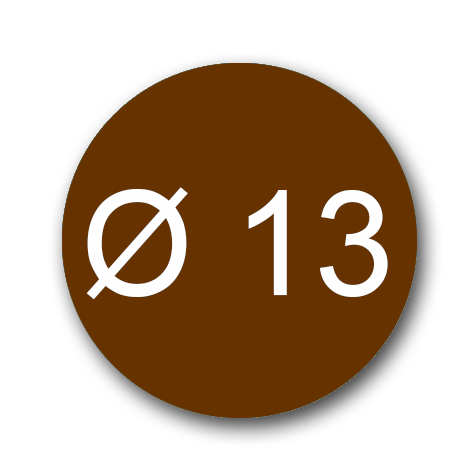 wereinaristea EtichetteAutoadesive aRegistro, diametro 13 MARRONE, in foglietti da 116x170, 77 etichette per foglio, (10 fogli).