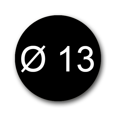 wereinaristea EtichetteAutoadesive aRegistro, diametro 13 NERO, in foglietti da 116x170, 77 etichette per foglio, (10 fogli).