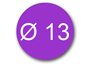 wereinaristea EtichetteAutoadesive aRegistro, diametro 13 VIOLA, in foglietti da 116x170, 77 etichette per foglio, (10 fogli) WERd13vi