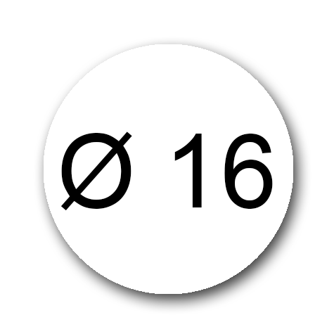 wereinaristea EtichetteAutoadesive aRegistro, diametro 16 BIANCO, in foglietti da 116x170, 54 etichette per foglio, (10 fogli).