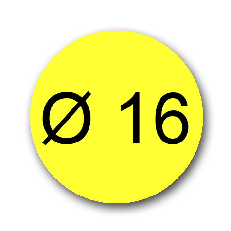 wereinaristea EtichetteAutoadesive aRegistro, diametro 16 GIALLO, in foglietti da 116x170, 54 etichette per foglio, (10 fogli).