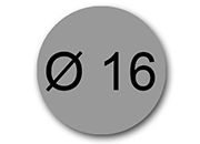 wereinaristea Etichette autoadesive Tik-Fix, a registro, diametro mm 16 GRIGIO, in foglietti da mm 130x165, 48 etichette per foglio PLA130050gr