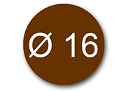 wereinaristea EtichetteAutoadesive aRegistro, diametro 16 MARRONE, in foglietti da 116x170, 54 etichette per foglio, (10 fogli).