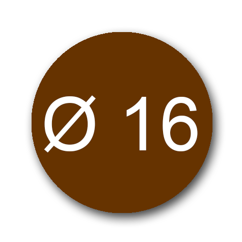 wereinaristea EtichetteAutoadesive aRegistro, diametro 16 MARRONE, in foglietti da 116x170, 54 etichette per foglio, (10 fogli).