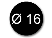wereinaristea EtichetteAutoadesive aRegistro, diametro 16 NERO, in foglietti da 116x170, 54 etichette per foglio, (10 fogli).