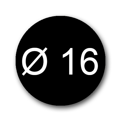 wereinaristea EtichetteAutoadesive aRegistro, diametro 16 NERO, in foglietti da 116x170, 54 etichette per foglio, (10 fogli).