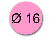 wereinaristea EtichetteAutoadesive aRegistro, diametro 16 ROSA, in foglietti da 116x170, 54 etichette per foglio, (10 fogli) WERd16rs