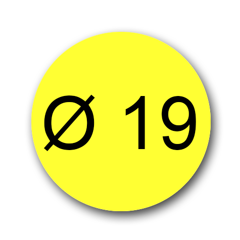 wereinaristea EtichetteAutoadesive aRegistro, diametro 19 GIALLO, in foglietti da 116x170, 40 etichette per foglio, (10 fogli).