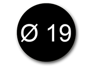 wereinaristea EtichetteAutoadesive aRegistro, diametro 19 NERO, in foglietti da 116x170, 40 etichette per foglio, (10 fogli) WERd19ne