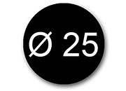 wereinaristea EtichetteAutoadesive aRegistro, diametro 25 NERO, in foglietti da 116x170, 24 etichette per foglio, (10 fogli).