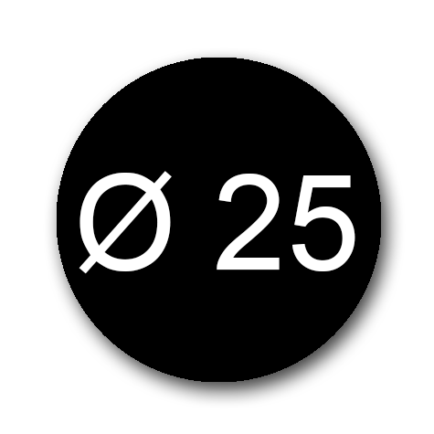 wereinaristea EtichetteAutoadesive aRegistro, diametro 25 NERO, in foglietti da 116x170, 24 etichette per foglio, (10 fogli).