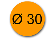 wereinaristea Bollini autoadesivi, CartaARANCIONE FLUORESCENTE, diametro 30 in foglietti formato A5 (148x210mm), 24 etichette per foglio API101413