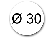 wereinaristea EtichetteAutoadesive rotonde, diametro 30mm BIANCO, adesivo Permanente, per ink-jet, laser e fotocopiatrici, su foglio A4 (210x297mm) bra2957