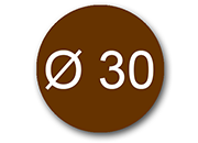 wereinaristea EtichetteAutoadesive aRegistro, diametro 30 MARRONE, in foglietti da 116x170, 15 etichette per foglio, (10 fogli).