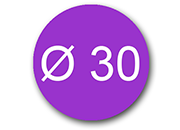 wereinaristea EtichetteAutoadesive rotonde, diametro 30mm VIOLA, adesivo Permanente, per ink-jet, laser e fotocopiatrici, su foglio A4 (210x297mm) bra2957VI