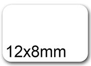 wereinaristea EtichetteAutoadesive, aREGISTRO 12x8mm(8x12) CartaBIANCA In 10 foglietti da 116x170mm, 60 etichette per foglio WER12x8