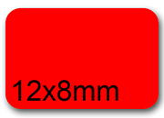 wereinaristea EtichetteAutoadesive, aREGISTRO, 12x8mm(8x12) CartaROSSA In 10 foglietti da 116x170mm, 60 etichette per foglio WER12x8ro