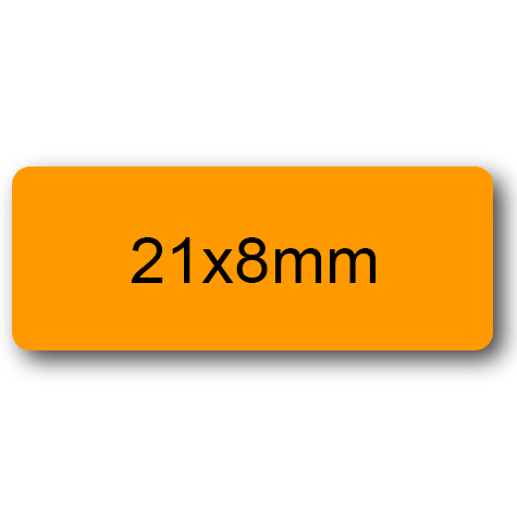wereinaristea EtichetteAutoadesive aRegistro. 21x8mm(8x21) CartaARANCIONE In foglietti da 116x170, 70 etichette per foglio, (10 fogli).