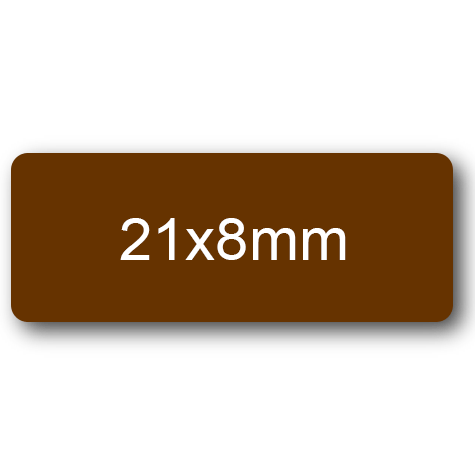 wereinaristea EtichetteAutoadesive aRegistro. 21x8mm(8x21) CartaMARRONE In foglietti da 116x170, 70 etichette per foglio, (10 fogli).
