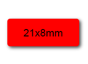 wereinaristea EtichetteAutoadesive aRegistro. 21x8mm(8x21) CartaROSSA In foglietti da 116x170, 70 etichette per foglio, (10 fogli).