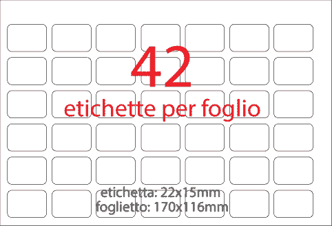 wereinaristea EtichetteAutoadesive aRegistro. 22x15mm(15x22) CartaGRIGIA GRIGIO, in foglietti da 116x170, 42 etichette per foglio, (10 fogli).