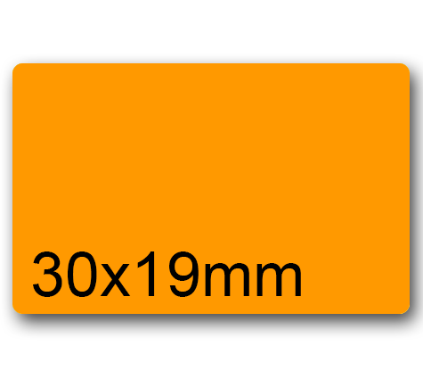 wereinaristea EtichetteAutoadesive aRegistro 30x19mm(19x30) CartaARANCIONE In foglietti da 116x170, 25 etichette per foglio, (10 fogli).
