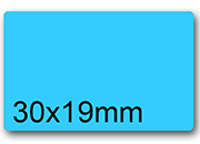 wereinaristea EtichetteAutoadesive aRegistro 30x19mm(19x30) CartaAZZURRA In foglietti da 116x170, 25 etichette per foglio, (10 fogli) WER30x19az