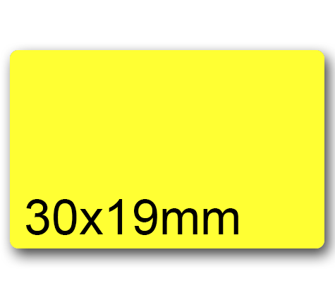 wereinaristea EtichetteAutoadesive aRegistro 30x19mm(19x30) CartaGIALLA In foglietti da 116x170, 25 etichette per foglio, (10 fogli).