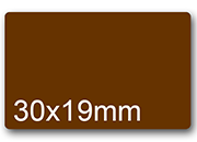 wereinaristea EtichetteAutoadesive aRegistro 30x19mm(19x30) CartaMARRONE In foglietti da 116x170, 25 etichette per foglio, (10 fogli).
