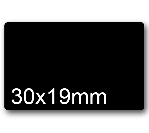 wereinaristea EtichetteAutoadesive aRegistro 30x19mm(19x30) CartaNERA In foglietti da 116x170, 25 etichette per foglio, (10 fogli).