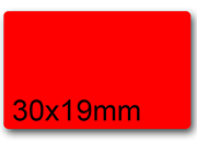 wereinaristea EtichetteAutoadesive aRegistro 30x19mm(19x30) CartaROSSA In foglietti da 116x170, 25 etichette per foglio, (10 fogli) WER30x19ro