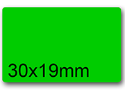 wereinaristea EtichetteAutoadesive aRegistro 30x19mm(19x30) CartaVERDE In foglietti da 116x170, 25 etichette per foglio, (10 fogli) WER30x19ve