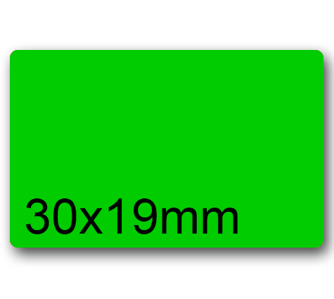 wereinaristea EtichetteAutoadesive aRegistro 30x19mm(19x30) CartaVERDE In foglietti da 116x170, 25 etichette per foglio, (10 fogli).
