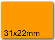 wereinaristea EtichetteAutoadesive, 31x22mm(22x31) CartaARANCIONE In foglietti da 116x170, 20 etichette per foglio, (10 fogli) WER31x22ar