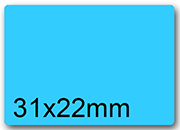 wereinaristea EtichetteAutoadesive, 31x22mm(22x31) CartaAZZURRA In foglietti da 116x170, 20 etichette per foglio, (10 fogli) WER31x22az