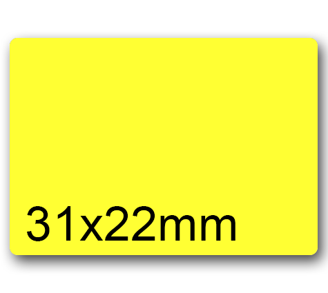 wereinaristea EtichetteAutoadesive, 31x22mm(22x31) CartaGIALLA In foglietti da 116x170, 20 etichette per foglio, (10 fogli).