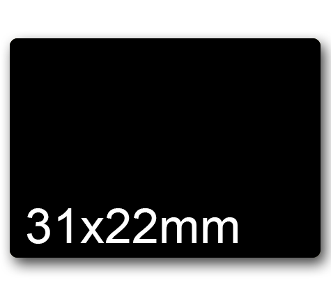 wereinaristea EtichetteAutoadesive, 31x22mm(22x31) CartaNERA In foglietti da 116x170, 20 etichette per foglio, (10 fogli).
