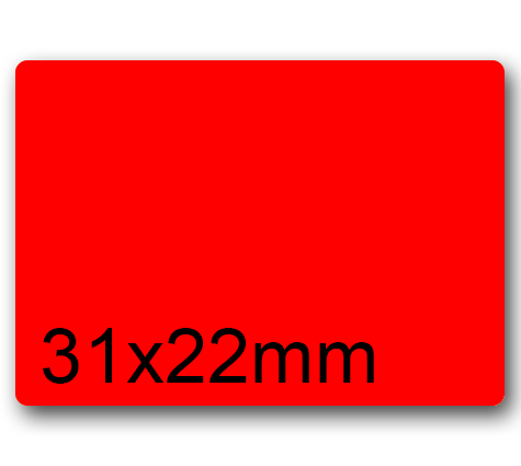 wereinaristea EtichetteAutoadesive, 31x22mm(22x31) CartaROSSA In foglietti da 116x170, 20 etichette per foglio, (10 fogli).